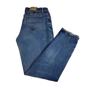 Lee Riders Women Vintage High Rise Relaxed Tapered Leg Blue Denim Jeans Size 18L